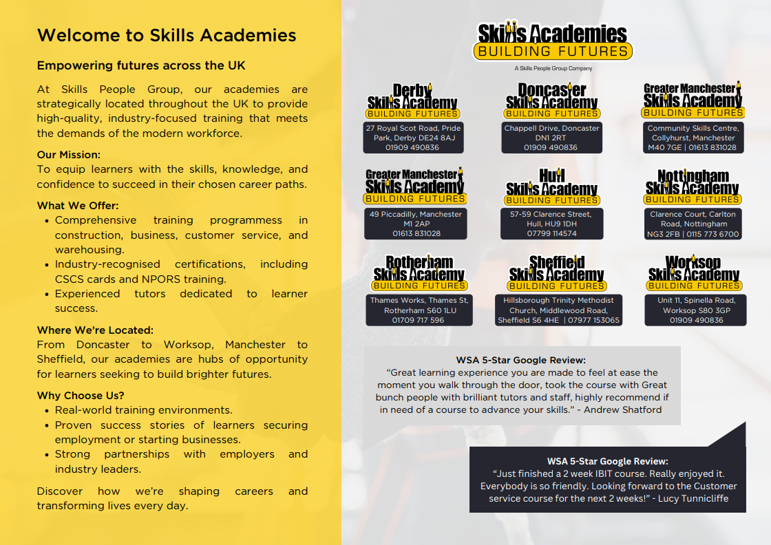 Worksop skills academy showcase event 2