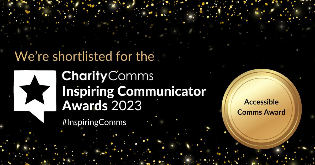 charity comms award - accesible comms award in gold and black