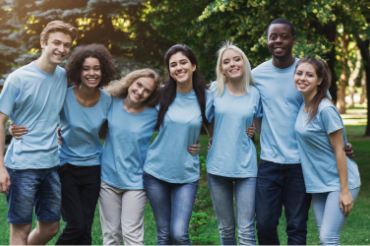 volunteers happy